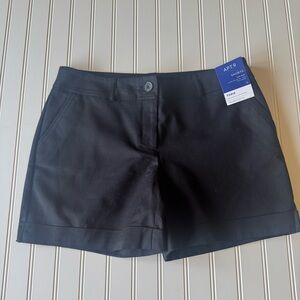 NWT Apt. 9 Torie Black Mid Rise Cuffed Shorts 12